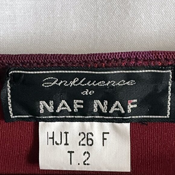 Burgundy multicolor skirt, straight, long, size L / 12, mesh with lining, nice - Picture 4 of 4